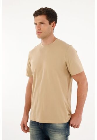 Camiseta Regular Fit Manga Corta Café Para Hombre Tennis