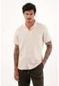 Tennis Camisa Resort Con Tela Texturizada Crudo Para Hombre de Tennis