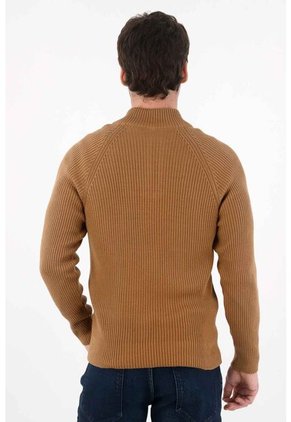 Tennis Buzo De Cuello Alto Café Para Hombre