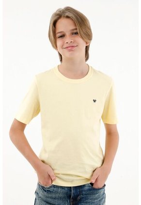 Camiseta Manga Corta Amarilla Para Niño