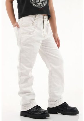 Jean Recto Crudo Con Apliques Para Niña