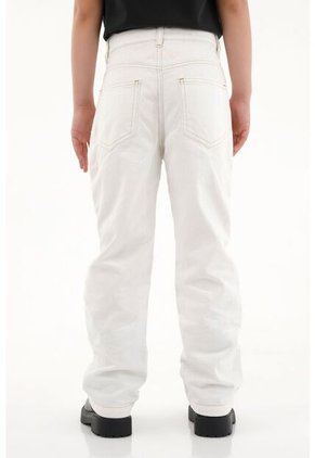 Jean Recto Crudo Con Apliques Para Niña