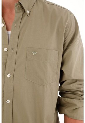 Tennis Camisa Manga Larga Con Bolsillo Verde Para Hombre