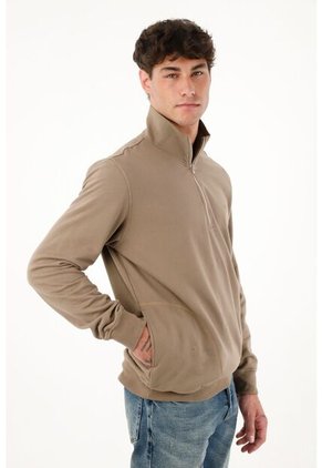 Buzo Café De Cuello Alto Para Hombre
