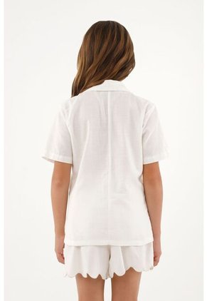 Camisa Crudo Tipo Bowling Para Niña