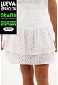 Falda Blanca Corta En Ojalillo Para Niña de Tennis