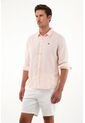 Camisa Rosada En Lino Para Hombre de Tennis