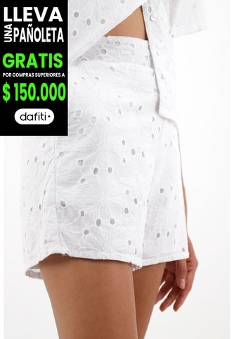 Tennis Bermuda En Ojalillo Blanca Para Mujer Tennis