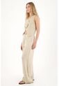 Pantalón Wide Leg En 100% Lino Café Para Mujer de Tennis