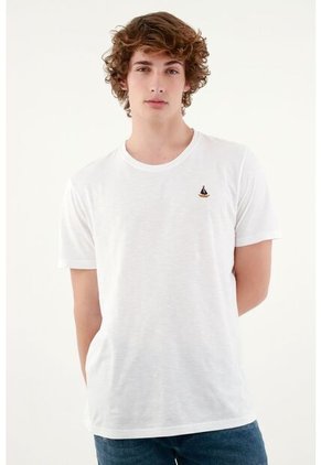 Tennis Camiseta Blanca Con Mini Detalle Para Hombre
