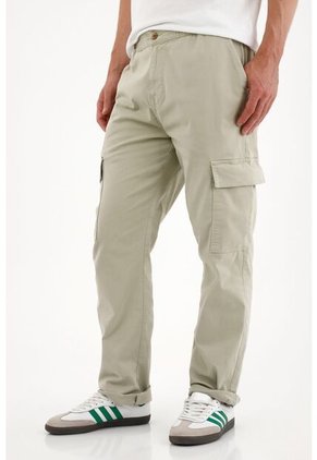Tennis Pantalón En Dril Con Bolsillos Tipo Cargo Verde Para Hombre