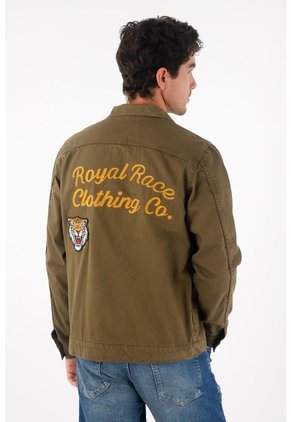 Tennis Camisa Tipo Chaqueta Con Parche Para Hombre
