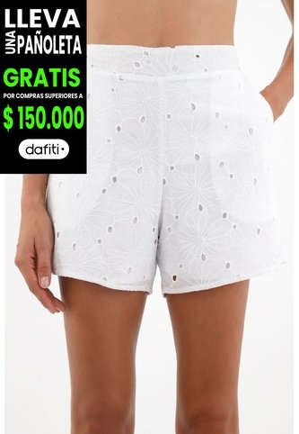 Tennis Bermuda En Ojalillo Blanca Para Mujer Tennis