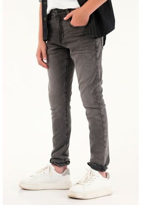 Jean Slim Cinco Bolsillos Negro Para Niño