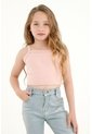 Camiseta Crop Rosada En Rib Para Niña de Tennis