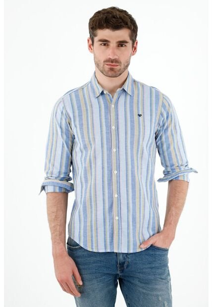 Camisa Multicolor Manga Larga Para Hombre