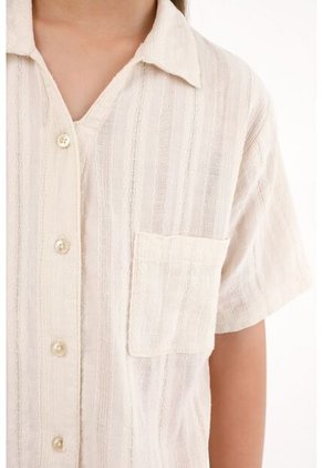 Enterizo De Manga Corta Crudo Niña