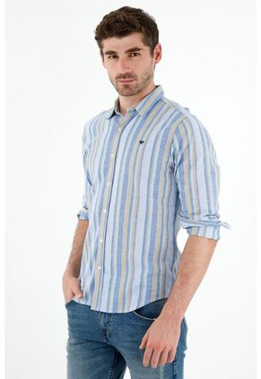 Camisa Multicolor Manga Larga Para Hombre