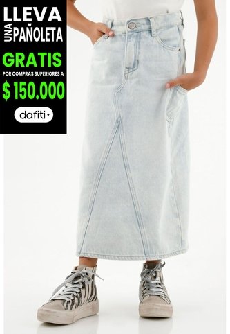 Falda Azul Con Corte Asimétrico Para Niña Tennis