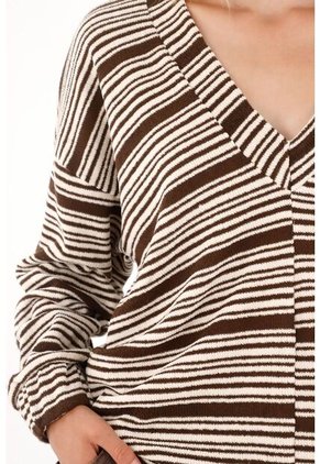 Tennis Buzo Crudo Tejido A Rayas Para Mujer