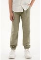 Pantalón Jogger Verde En Apariencia Lino Para Niño de Tennis