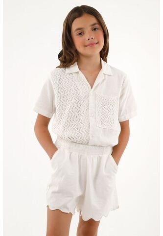 Bermuda Crudo Con Ruedo Ondulado Para Niña Tennis