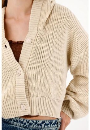 Tennis Buzo Tejido Con Capucha Crudo Para Mujer