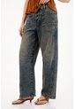 Tennis Jean Horseshoe De Tiro Bajo Azul Con Acabado Ligero Para Mujer de Tennis