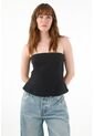 Tennis Camisa Strapless En Silueta A Negra Para Mujer de Tennis