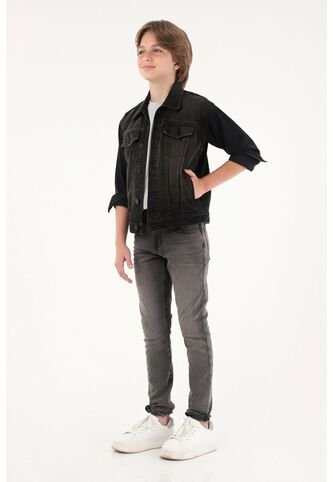 Chaqueta Trucker Negra Para Niño Tennis