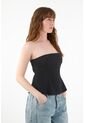 Tennis Camisa Strapless En Silueta A Negra Para Mujer de Tennis