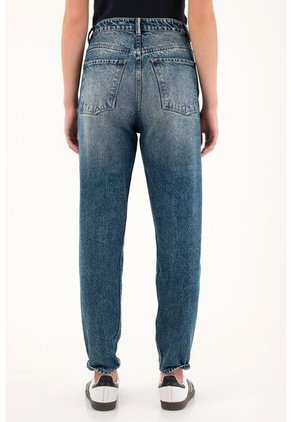 Tennis Jean Mom Tiro Alto Con Rotos Localizados Para Mujer