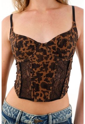 Tennis Corsé Con Estampado Animal Print Y Encaje Para Mujer