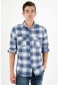 Tennis Camisa Tipo Leñadora Azul Para Hombre de Tennis