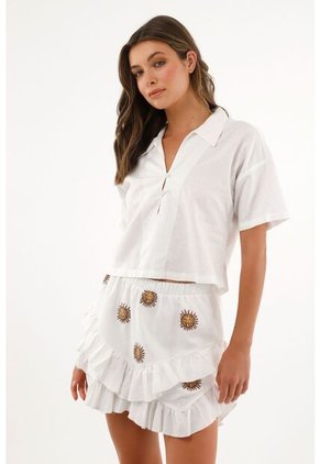 Tennis Camisa Con Escote En V Blanca Para Mujer