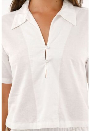 Tennis Camisa Con Escote En V Blanca Para Mujer