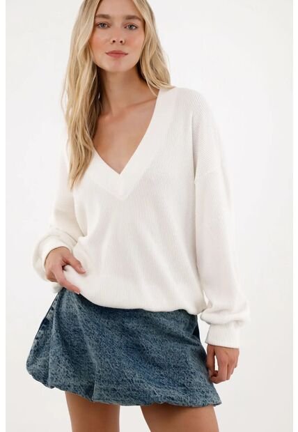 Tennis Buzo En Tela Acanalada Crudo Para Mujer