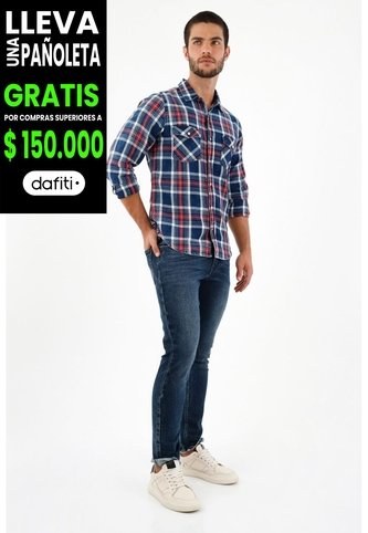 Camisa Tipo Leñadora Azul Para Hombre Tennis