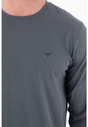 Tennis Camiseta Manga Larga Azul Para Hombre