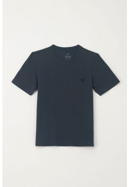 Camiseta Básica Con Raqueta Bordada Azul Para Niño