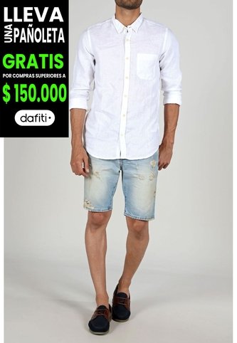 Tennis Camisa Blanca De Lino Para Hombre Tennis