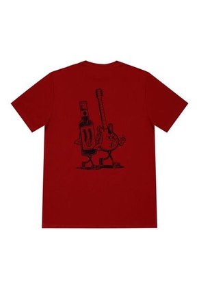 Camiseta Roja Con Estampado Posterior Para Hombre