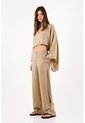 Tennis Camisa Cropped Suelta Con Mangas Tipo Kimono En Lino Beige Para Mujer de Tennis