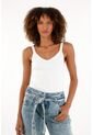 Tennis Camiseta Blanca En Rib Manga Sisa Para Mujer de Tennis