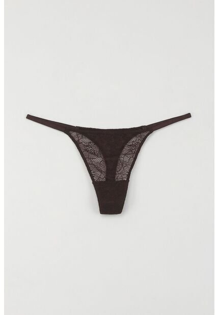 Tennis Panty Tipo Tanga En Canje Café Para Mujer