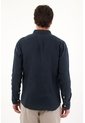 Tennis Camisa En 100% Lino Manga Larga Azul Con Acabado Suave Para Hombre de Tennis