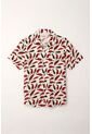 Tennis Camisa Tipo Bowling Con Estampado De Chiles Para Hombre de Tennis