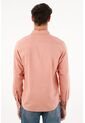 Camisa De Tela Oxford Manga Larga Rosada Para Hombre de Tennis