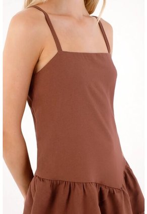 Tennis Vestido Corto Con Boleros Café Para Mujer