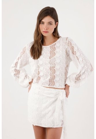 Tennis Falda Mini Con Lazo Lateral En Algodón Blanco Para Mujer Tennis